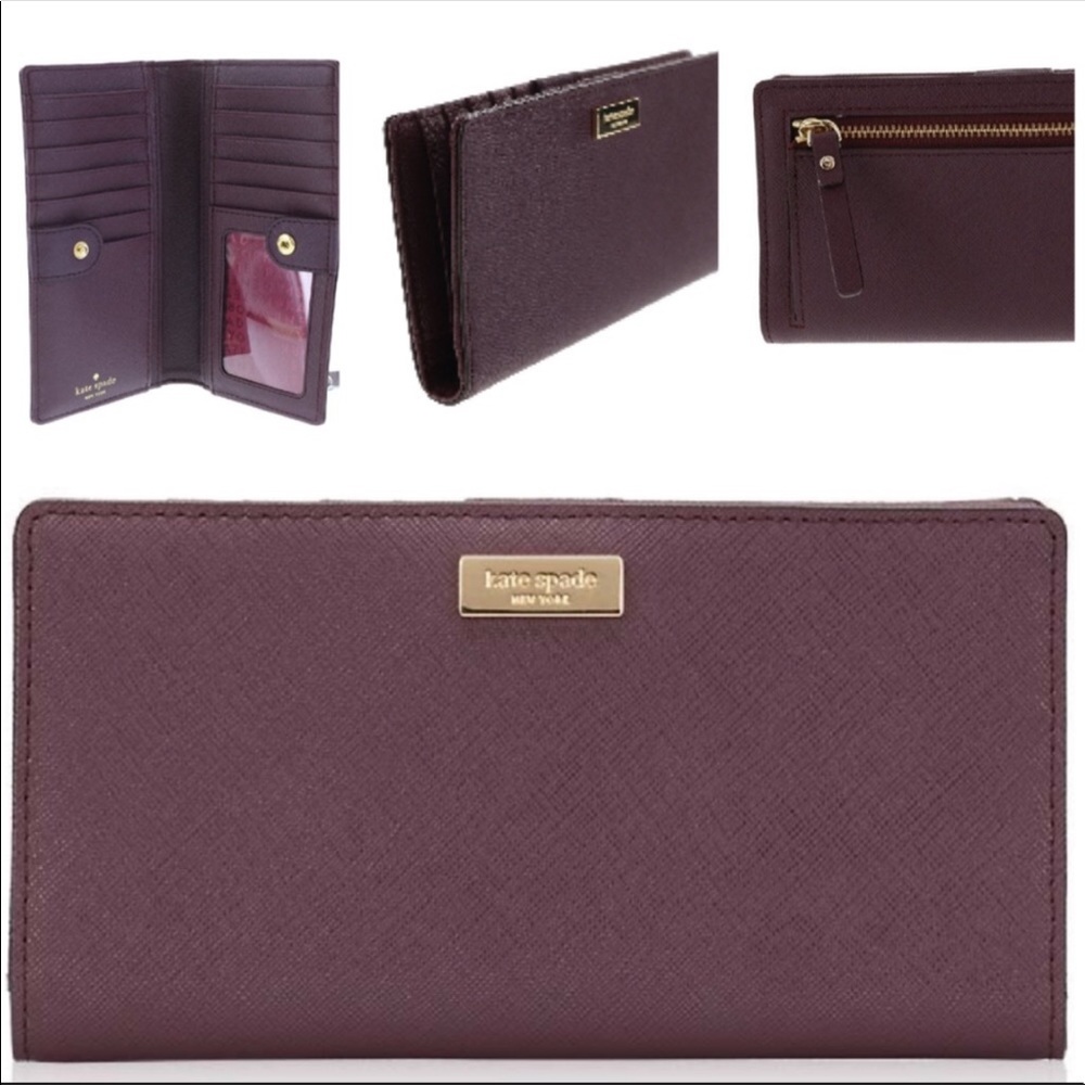 Maroon Kate Spade ♠️ Stacy wallet
